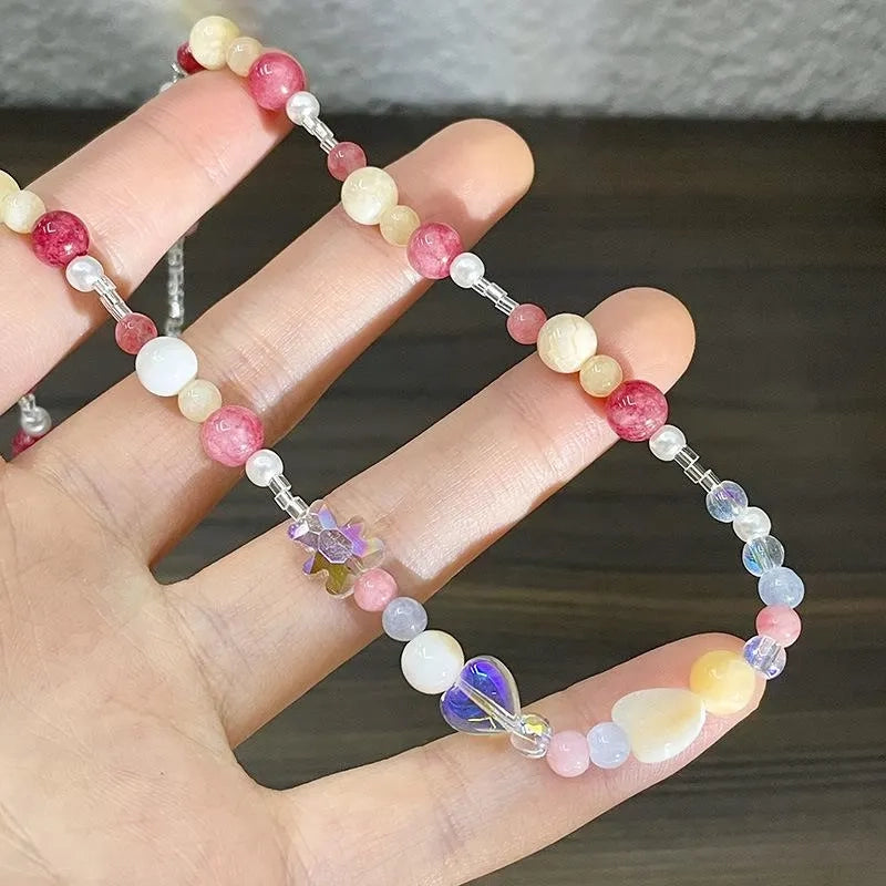 Collana di perle di cristallo colorate: regalo fatto a mano per donna
