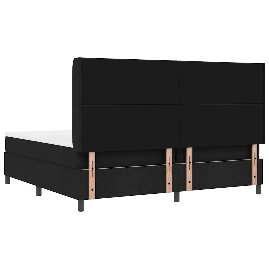 Letto a Sorgente LED con materasso Nero 200 x 200 cm Tessuto 3343590