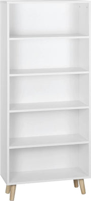 Libreria industriale a 4 livelli su gambe - Bianca - 60 x 24 x 144 cm