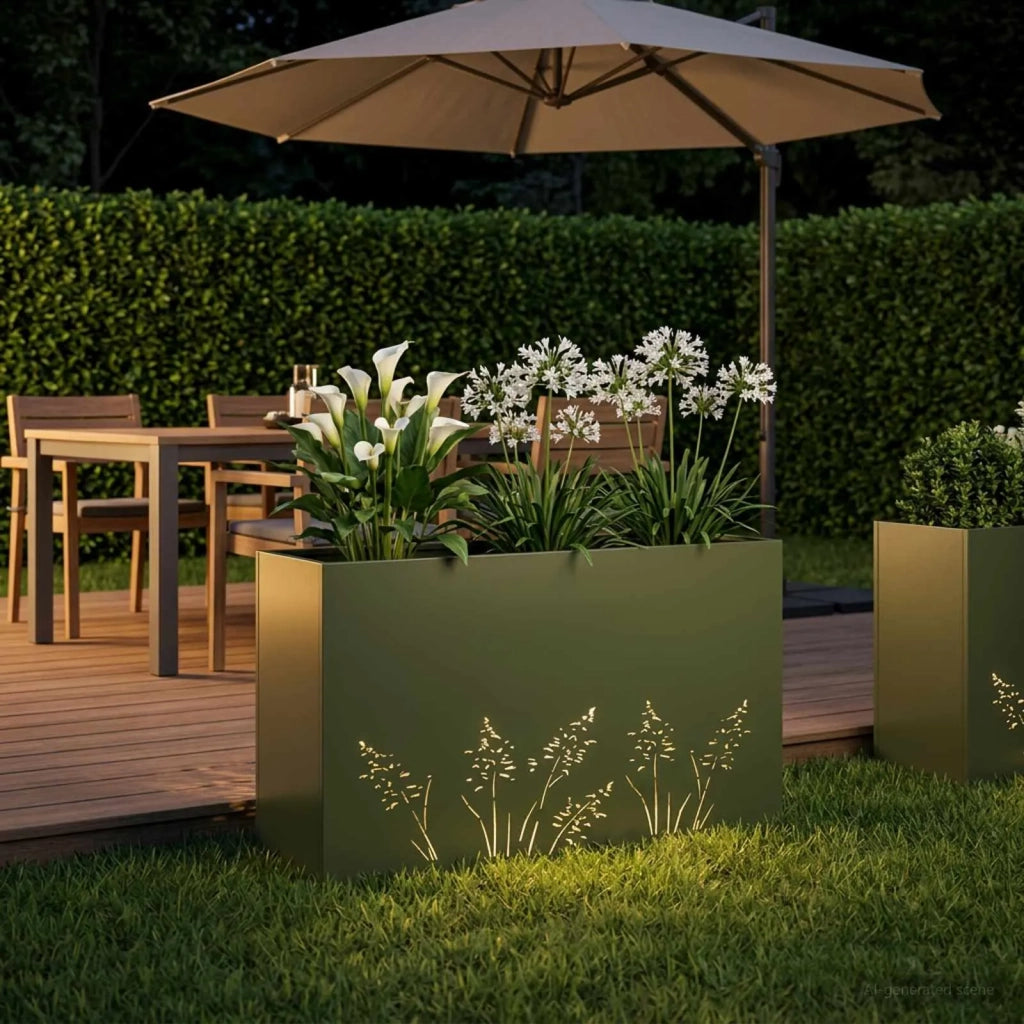 Vaso da giardino Verde Oliva 80 x 30 x 49 cm 8005840