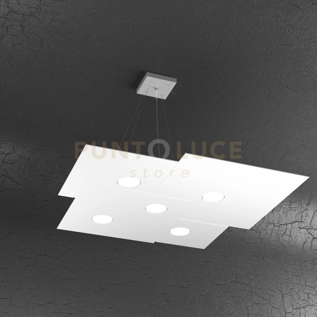 PLATE SOSPENSIONE 5 LUCI BIANCO 1129-S5-BI