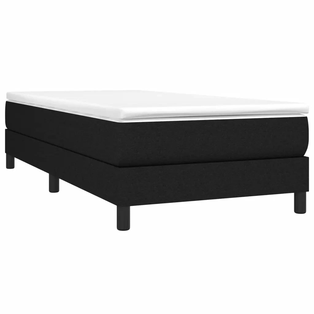 Letto singolo | Letto per adulti | Giroletto a Molle con Materasso Nero 80x200 cm inTessuto