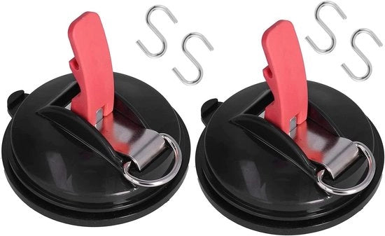 Due pezzi - Zavorra con anello a gancio - Fermo zavorra - Adatto per cucina, bagno e wc - Riciclabile - Consegna compresa 4 ganci - Nero