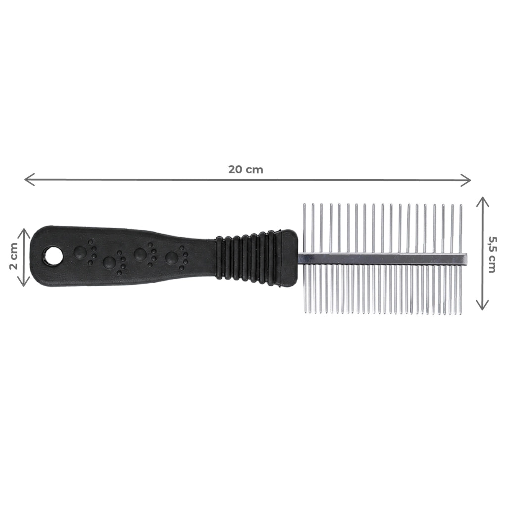 Set 3 Pettini Professionali per Cani e Gatti a Doppia Dentatura, Denti Larghi e Stretti in Acciaio Inox, Rimozione Pelo Morto e Nodi, Grooming e Toelettatura Animali