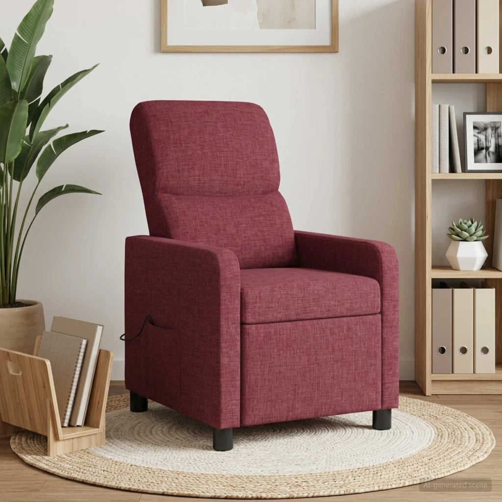 Divano Sedia-Poltrona reclinabile Rosso Vino Tessuto 626722