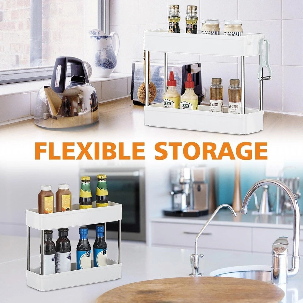 Trade Shop - Carrello Portaoggetti 4 Livelli Salvaspazio A 4 Ruote Scaffale Per Cucina Bagno -