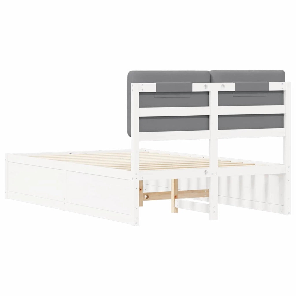Letto con Testiera Rivestita Grigio chiaro 120 x 190 cm 3405536