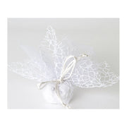 Trade Shop - 20 Sacchetti Velo Veletti Organza Rete Tulle Per Confetti Matrimonio Bomboniere - Bianco