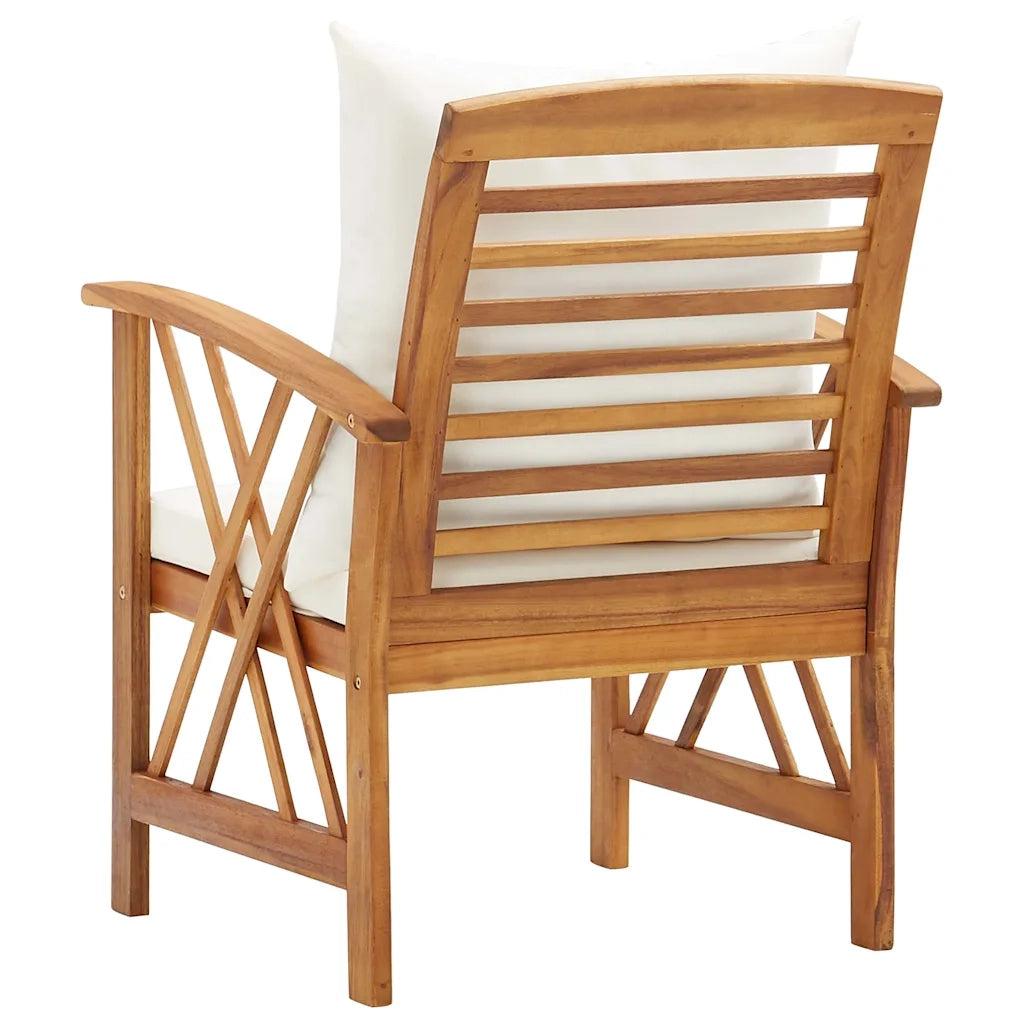 Sedia da patio-Sedie da Giardino con Cuscini 2 pz in Massello di Acacia 880147