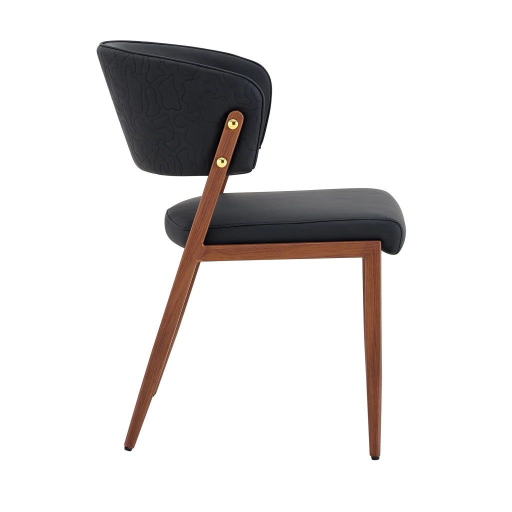 SEDIA DA PRANZO MODERNA IN PU NERO, SET DA 2 PEZZI