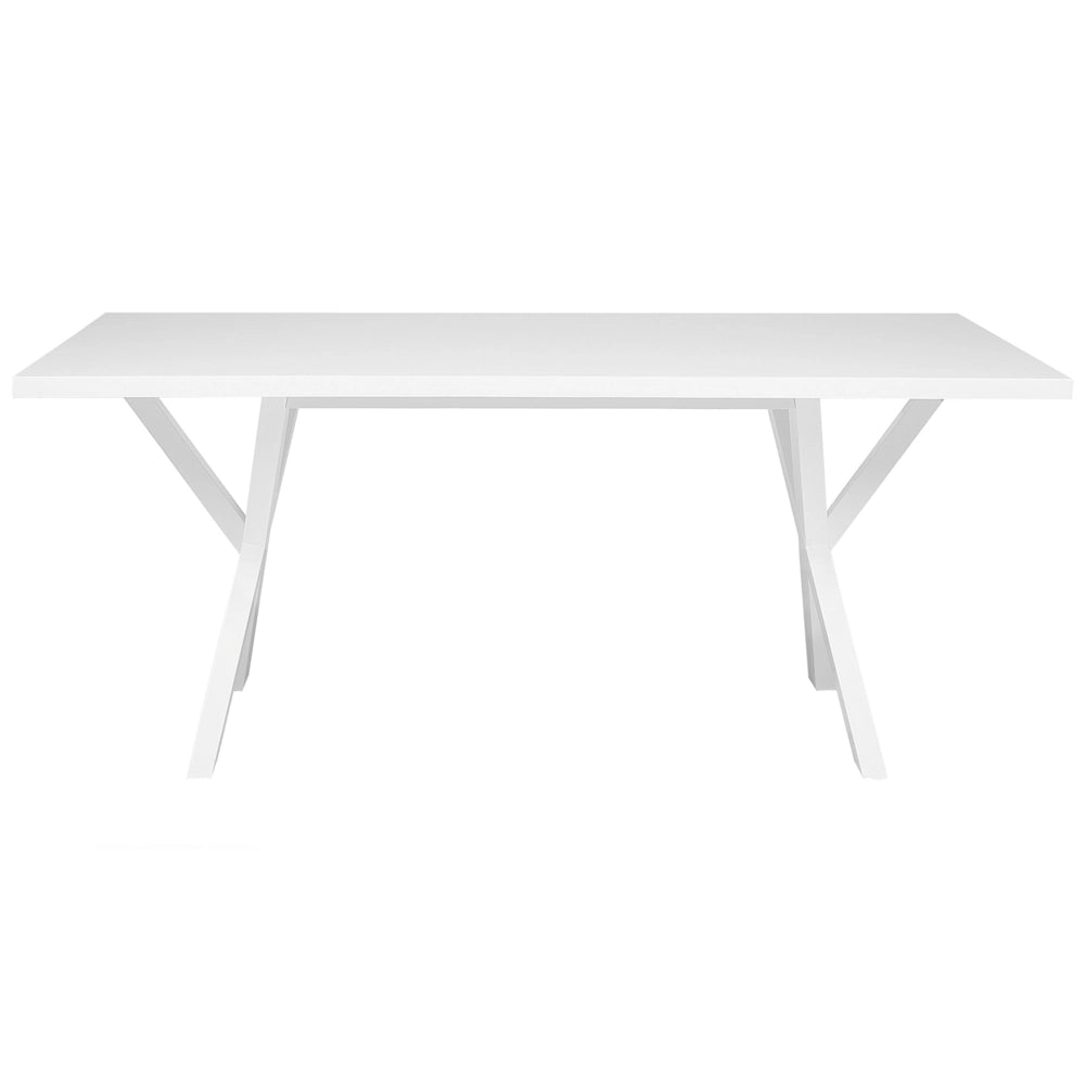 Tavolo da pranzo bianco da tavolo 77 x 180 x 80 cm X-cross gambe in legno massello tavolo da cucina