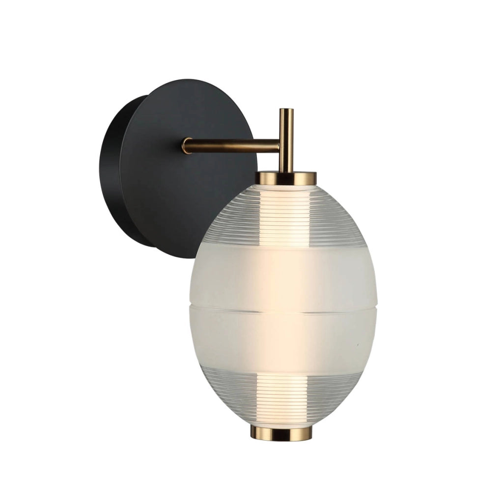Applique RINOT Italux vetro nero oro LED 8W luce 3000K