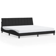 Letto matrimoniale | Letto per adulti | Giroletto senza Materasso Hanko Nero 200x200 cm in Velluto
