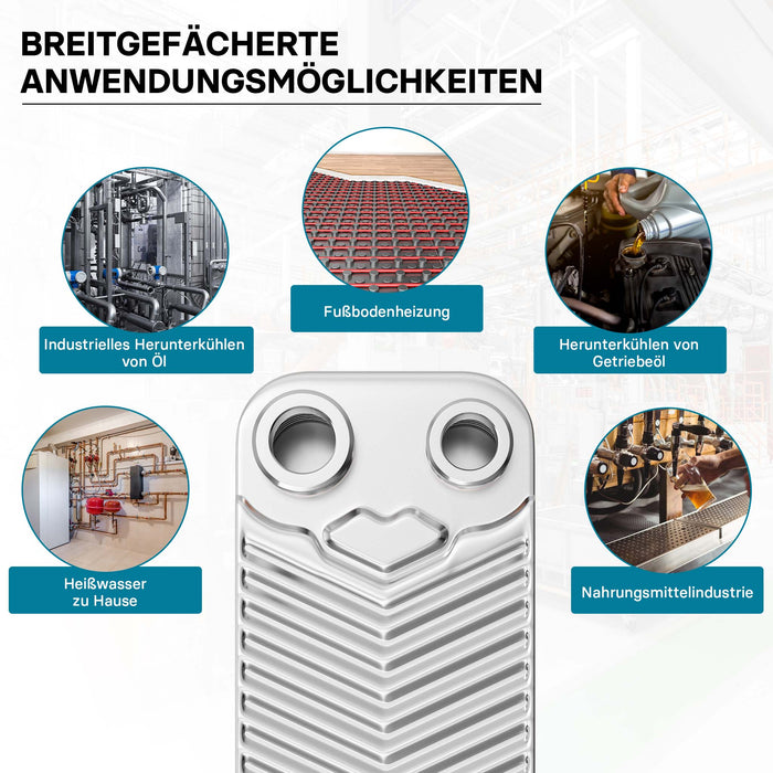 Scambiatore a piastre saldobrasate in acciaio inox, 30 piastre, max 66 kw