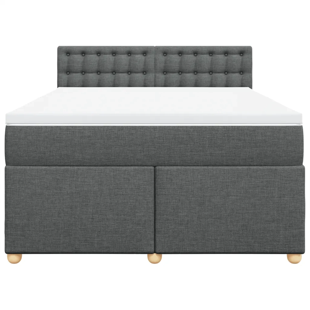 Giroletto a Molle con Materasso Grigio Scuro 140x190 cm Tessuto