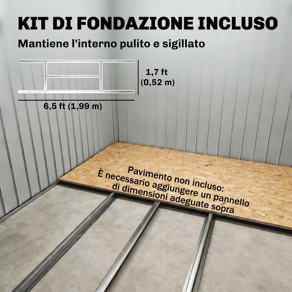 Casetta da Giardino in Metallo ¨C zephmum ¨C Marrone Chiaro 210x130cm