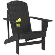 Sedia Adirondack con portabicchiere ¨C zephmum ¨C Legno massello nero 72x95x93 cm