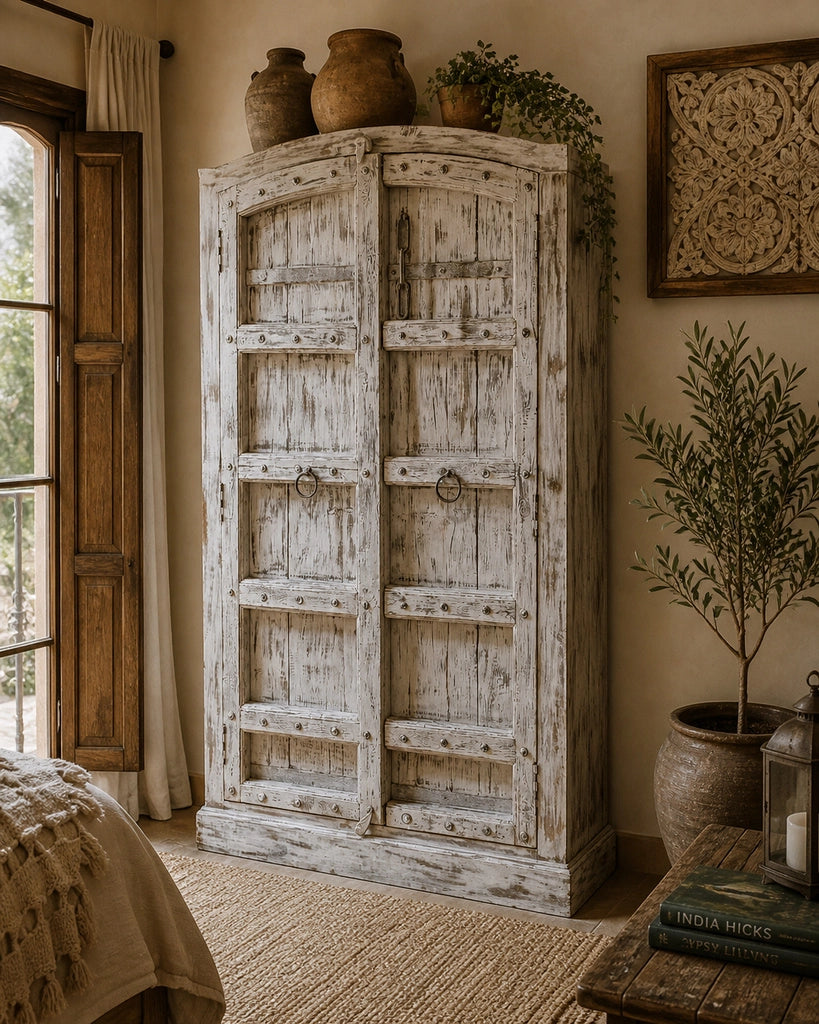 Armadio in legno grigio artigianale 107x42x191h cm