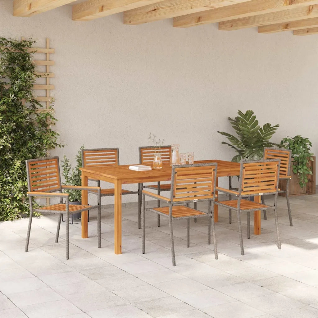 Set da Pranzo per Giardino 7 pcs Grigio 3365542