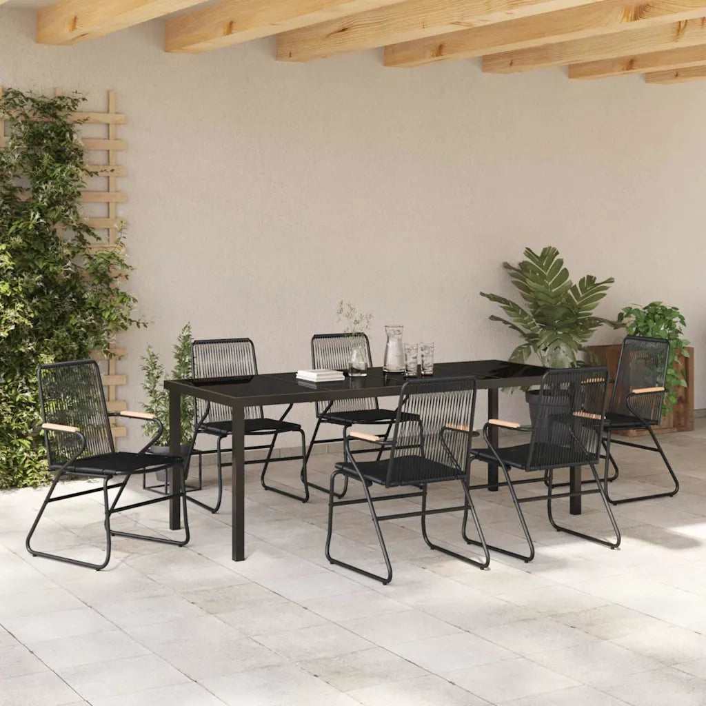 Set da Pranzo per Giardino 7 pcs Nero 3379175