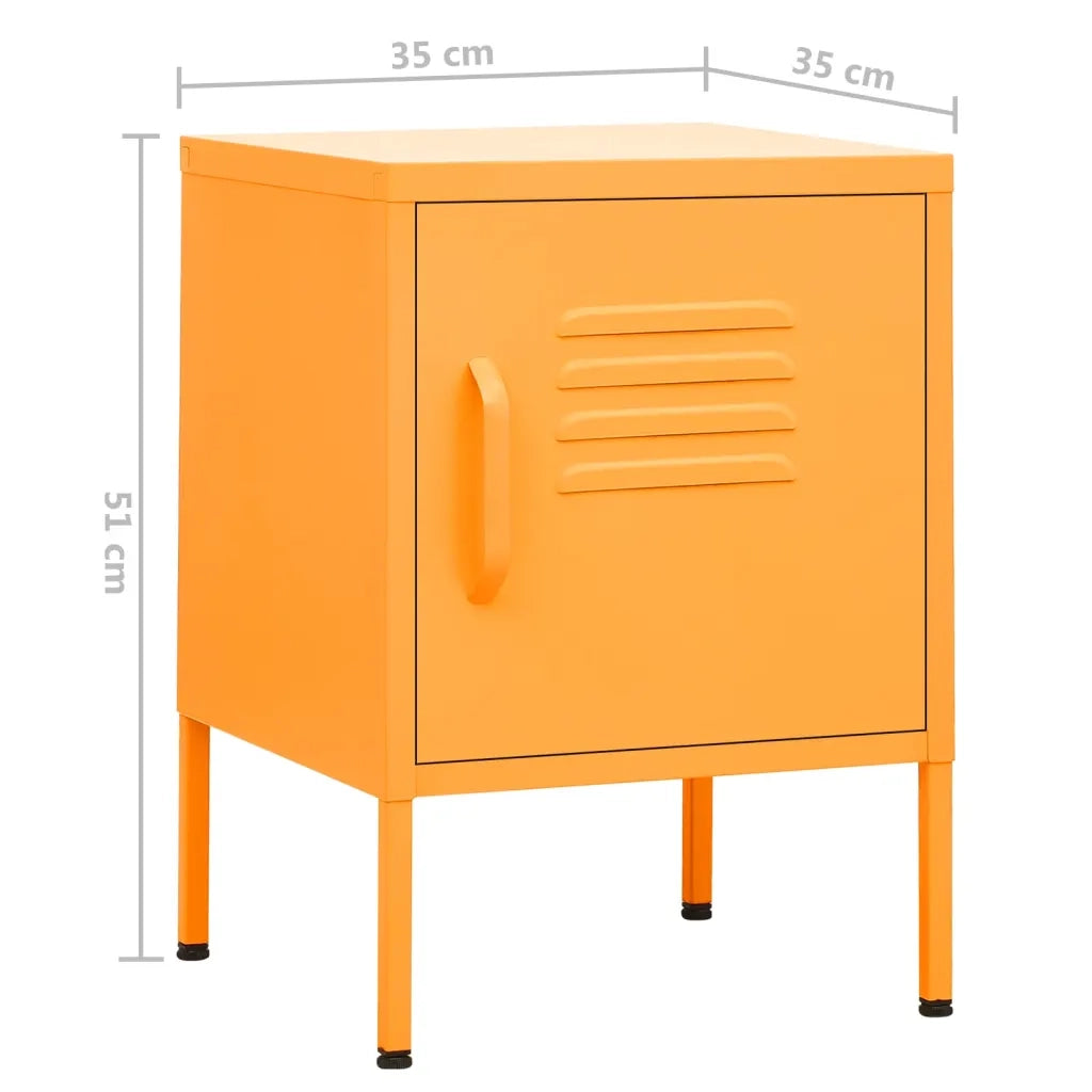 Comodino Giallo Senape 35x35x51 cm in Acciaio 336209