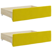 Cassetti da Letto 2 pz Gialli in Legno Multistrato e Velluto CFW3754203