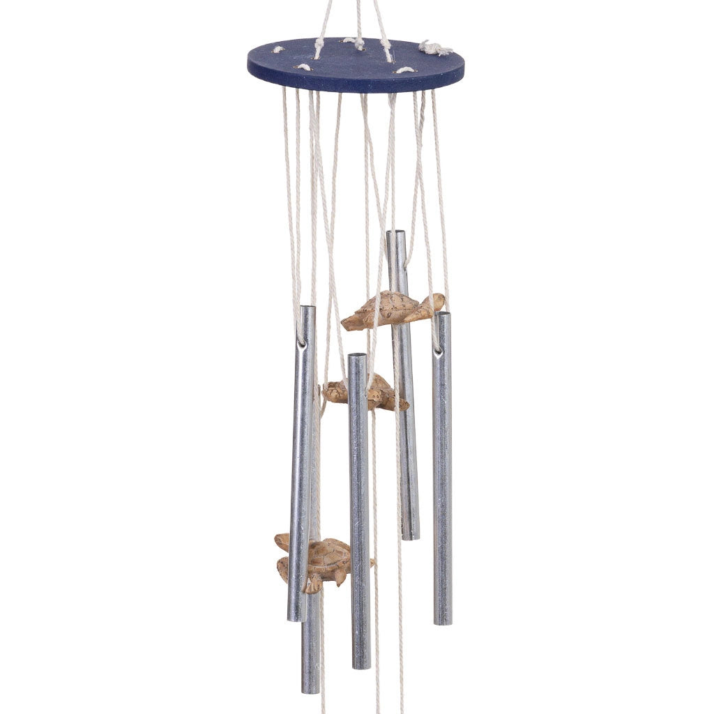 Carillon a vento in legno blu 14x8,5x75h cm