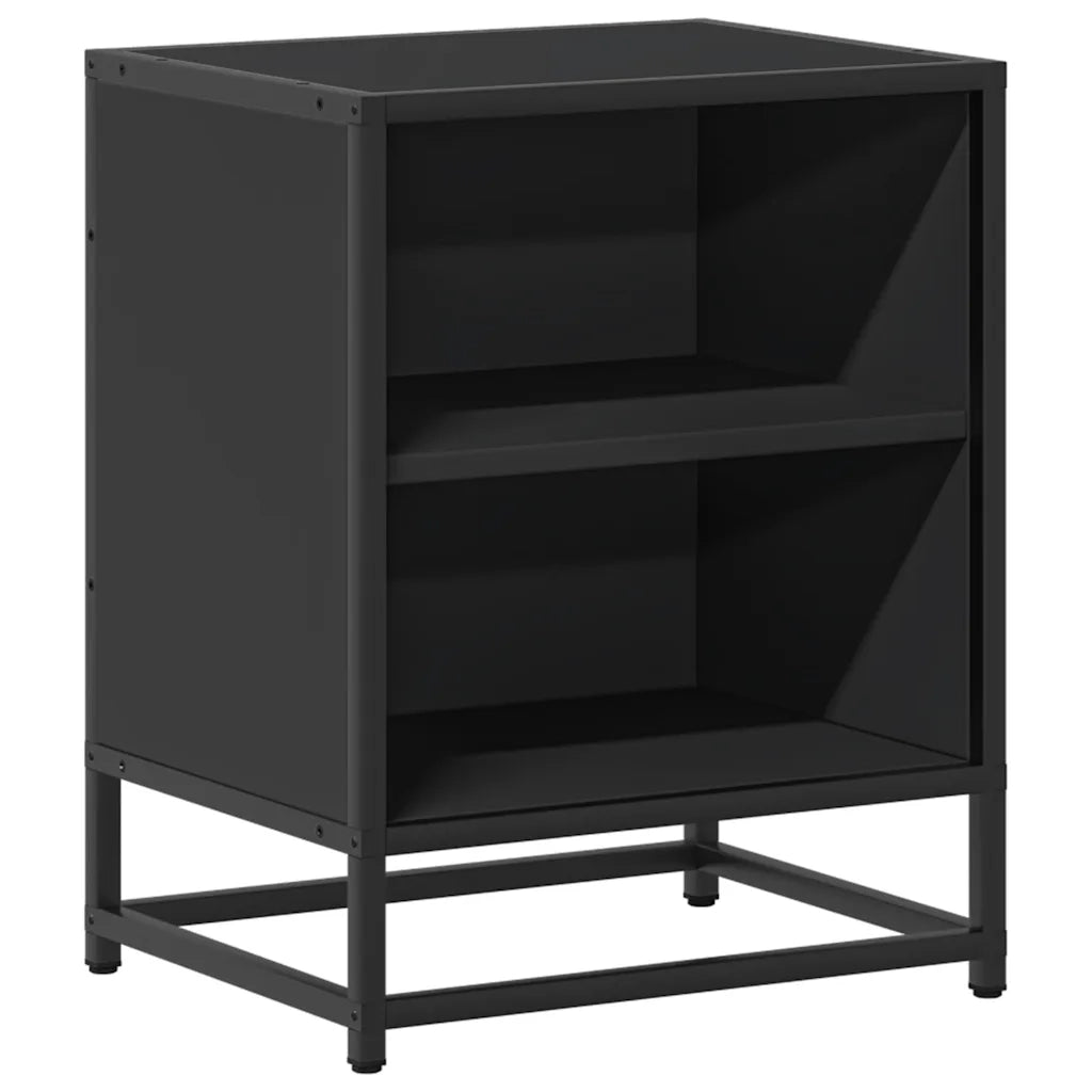 Comodino Nero 40x31x50 cm Legno Multistrato e Metallo 848699