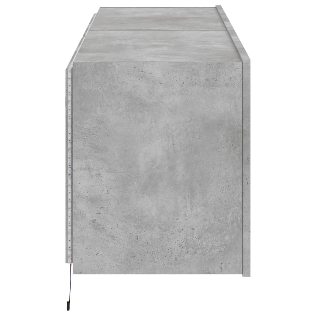 Mobile TV multimediale da parete mensola TV credenza mobile TV sala da pranzo soggiorno camera da letto e luci LED 2 pezzi 60 x 35 x 41 cm grigio 02_0029133