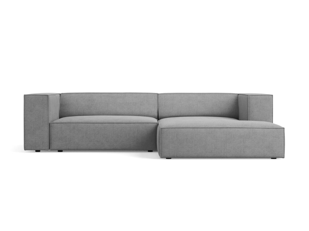 Cosmopolitan Design - Divano angolare destro "Arendal" 3 posti in ciniglia con effetto a coste grigio scuro 