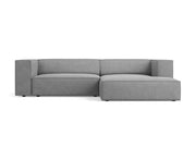 Cosmopolitan Design - Divano angolare destro "Arendal" 3 posti in ciniglia con effetto a coste grigio scuro 
