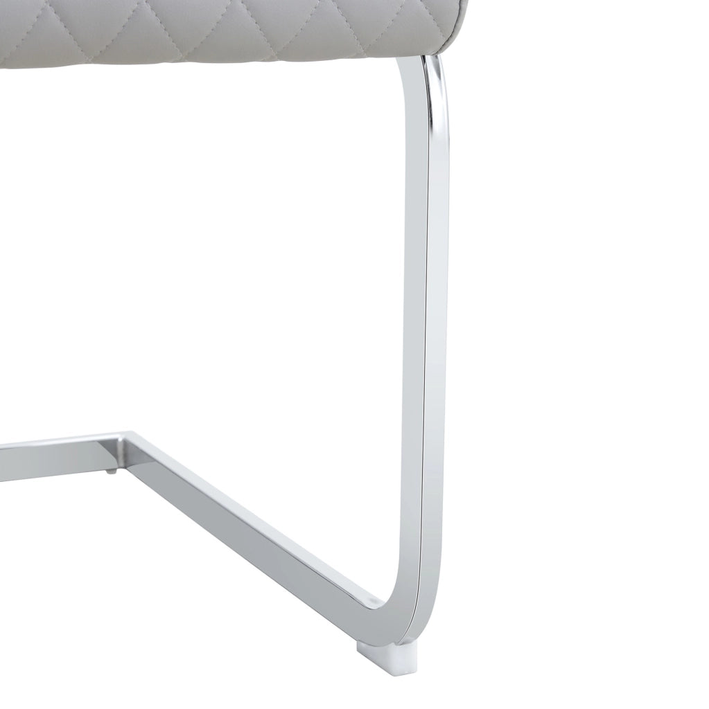 Set di 2 sedie da pranzo grigio chiaro con schienale alto