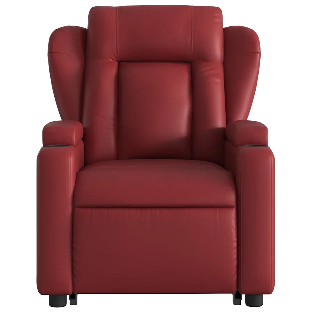 Poltrona Alzapersona Reclinabile Rosso Vino in Similpelle 3204569