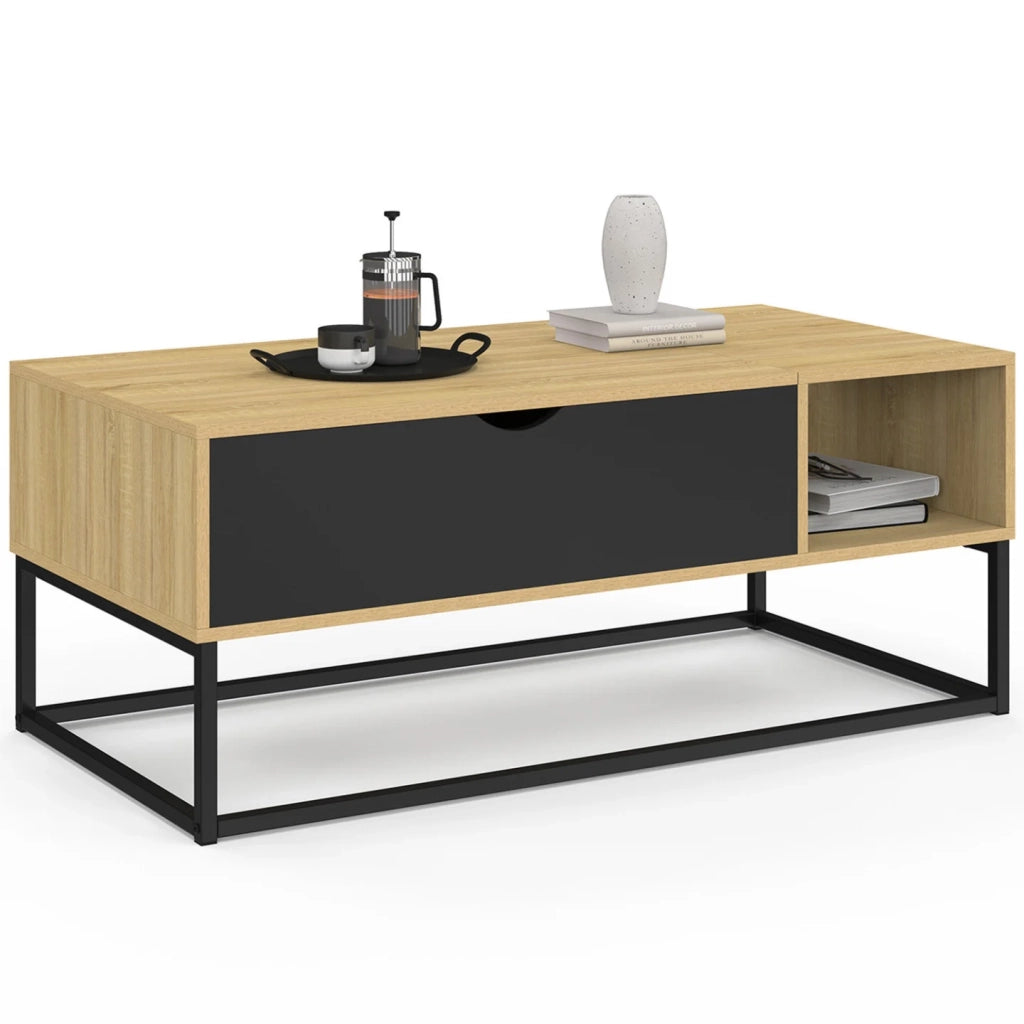 IDMarket - Tavolino BOSTON con contenitore dal design industriale