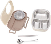 Bento Box 1450 ml - Acciaio Inossidabile - Doppia Lastra - Imprigionato - Termico - Incluso Ciotola per Zuppe e Cucchiaio - Scatola per Pic-Nic