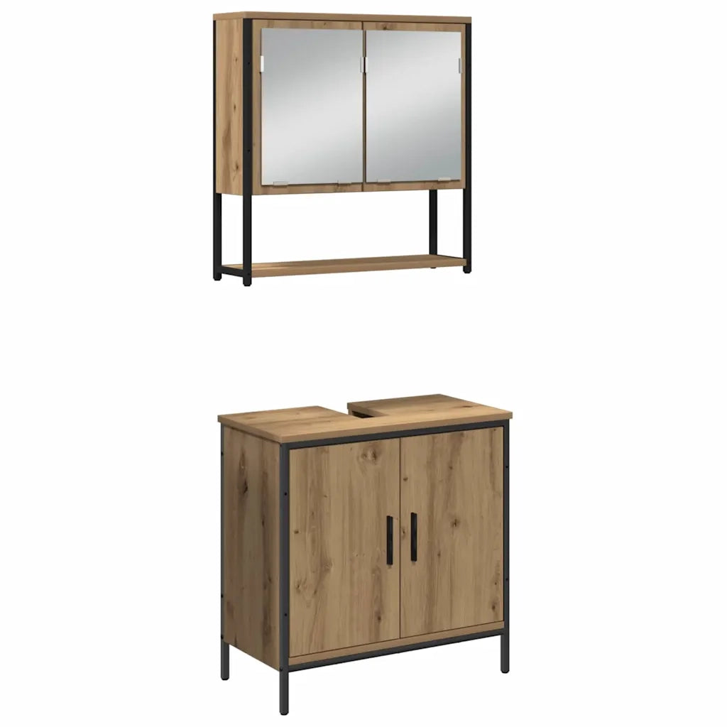 Set di mobili per il bagno 3 pcs Marrone Legno multistrato 3334361