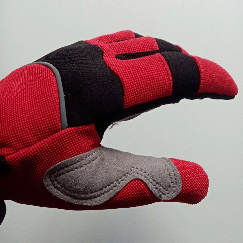 Benman guanti da lavoro con supporto in pelle sintetica e tessuto - polsino con chiusura a strappo, taglie disponibili