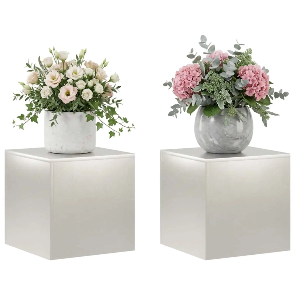 Supporto per piante 2 pcs Argento 40 x 40 x 40 cm Acciaio 8012525