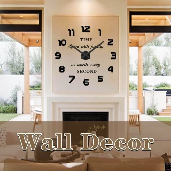Oro Moderno Muto DIY Grande Orologio da Parete 3D Etichetta Grande Orologio da Parete per Decorazione di Ufficio Casa Regalo