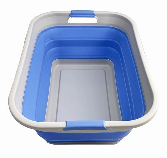 41L Mand Opvougbile con Contenitore di Stoccaggio Pop-up Portatile - Mand Portatile con Contenitore di Stoccaggio Opvougbile - Mand con Contenitore di Stoccaggio (Grigio/Blu Scuro)