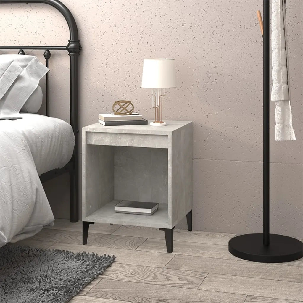 Comodino Grigio Cemento 40x35x50 cm 821882