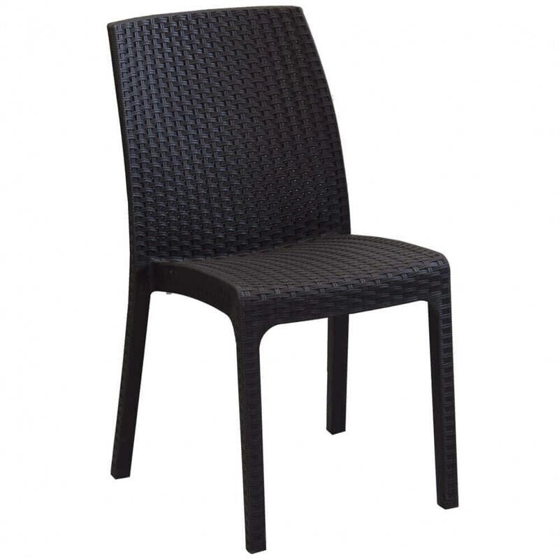 SEDIA VIRGINIA IMPILABILE IN POLY RATTAN MARRONE