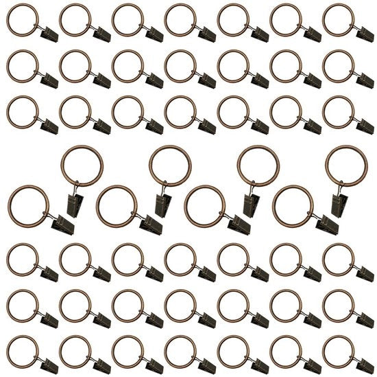 Raccordi per tende in acciaio inossidabile - 50 pezzi - 25 mm di diametro - grappini con clip - duraturi - alta qualità - resistente all'ossidazione - grappino per tende