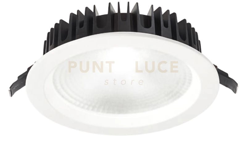 GFA860C- FARETTO DA INCASSO TONDO BIANCO LED 3000K 1280LM 16W D.14,5CM ALLUMINIO E VETRO