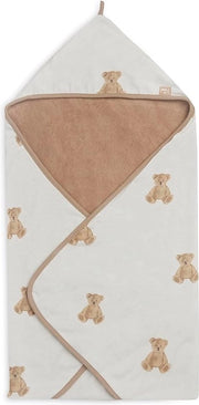 Capote per doccia a forma di orso di cotone biscotto / bianco (75x75 cm)