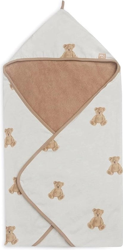 Capote per doccia a forma di orso di cotone biscotto / bianco (75x75 cm)