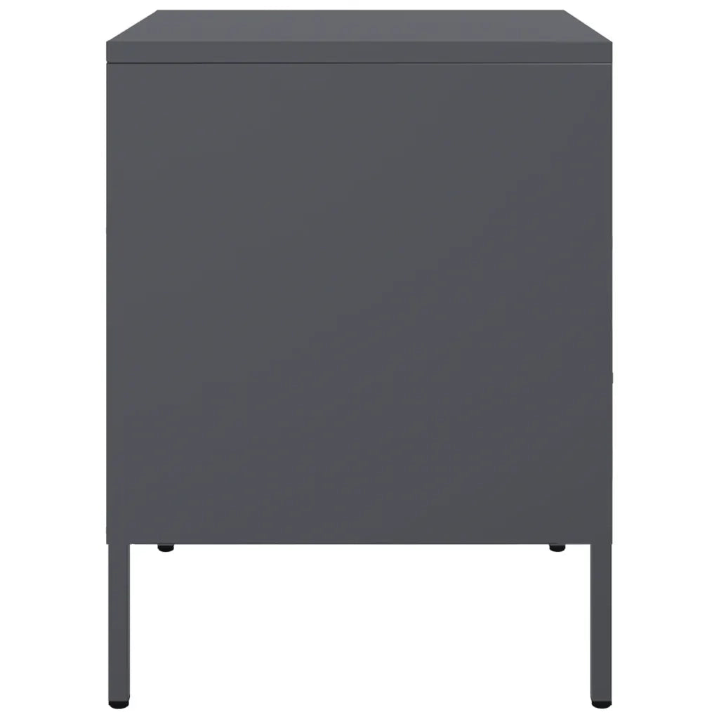 Set di 2 Comodini | Armadio da Notte | Mobiletto da notte Antracite 36x39x50,5 cm in Acciaio