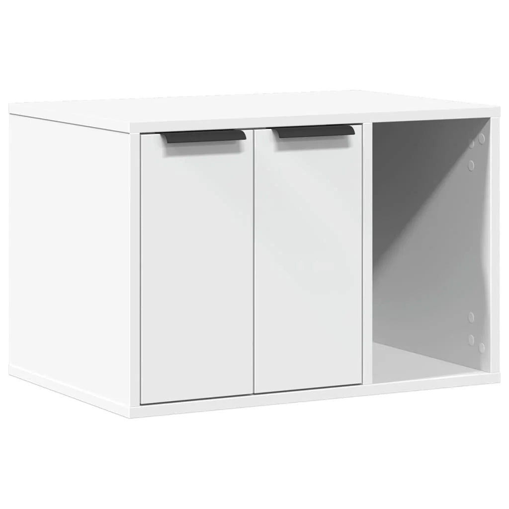 Mobiletto per lettiera per gatti in legno ingegnerizzato bianco 02_0043312