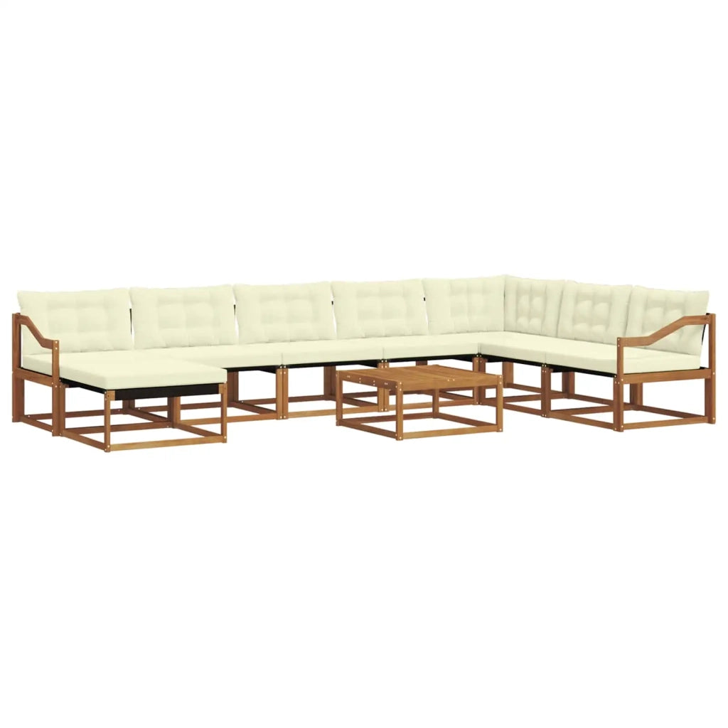 Set di divani da esterno con cuscino 9 pcs Naturale e Crema 3369777