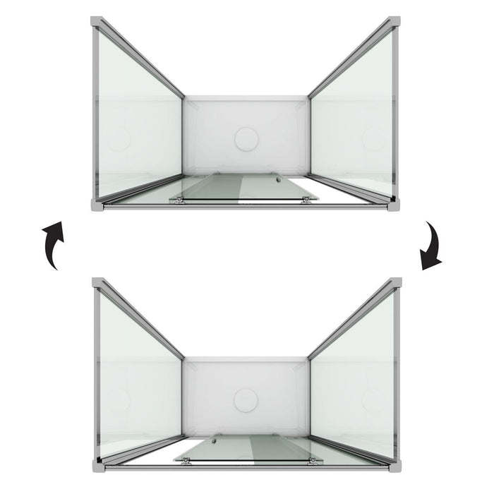 Box Doccia 3 Lati 75x150x75 cm 1 Anta Scorrevole in Cristallo Opaco 6mm H198 Fosterberg Viborg Trio